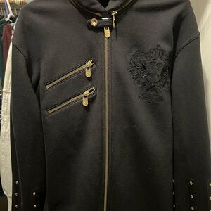 Sean John Black and Gold Sweatshirt Hoodie